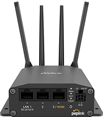 Peplink Cellular Router MAX BR1 Mini - LTE (CAT 4) Wifi Router | LTE Cellular Modem | 3 Ethernet LAN, Built-in WiFi | Redundant SIM Slots, Built-in eSIM | Upgradeable to Dual WAN | VPN capable