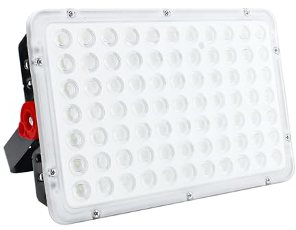 CREATESTAR LED Strahler Außen, 200W Baustrahler 20000LM Außenstrahler 6500K Kaltweiß Scheinwerfer IP66 Wasserdicht, LED Fluter für Lager, Garten, Garage, Sportplatz, Hof, Parkplatz