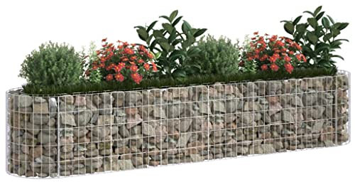 Natulvd Welded Gabion Basket - 260x50x50 cm Rock/Stone Walls Mesh Cage - Garden Stone Wire Basket Fencing Plant Raised Bed for Outdoor Landscape Lawn, Patio