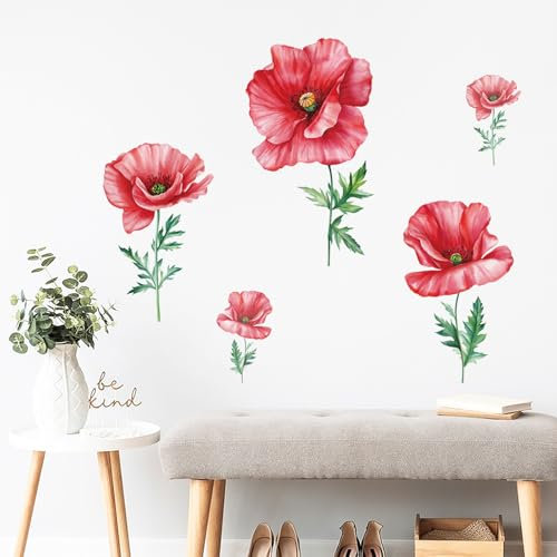 astylishome Girls Bedroom Wall Stickers Blossom Flower Decals Removable Self Adhesive Wallpaper for Nursery Bedrooms Living Room Art Home Decor Mural Decoration 0219