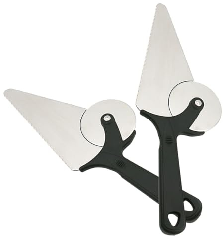 LABRIMP 2 Pezzi Strumenti in Acciaio Tagliapizza Professionale con Spatola Ergonomica Facile da e Resistente per Pizza Torte e Sandwich