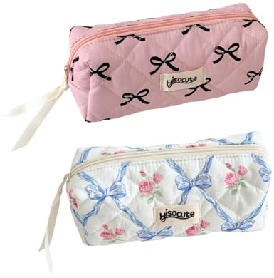 Hiornafiy 2 Piezas Estuches Escolares con Cremallera Ligero Bolsa de Almacenamiento Estuche para Lápices Bolsa de Maquillaje