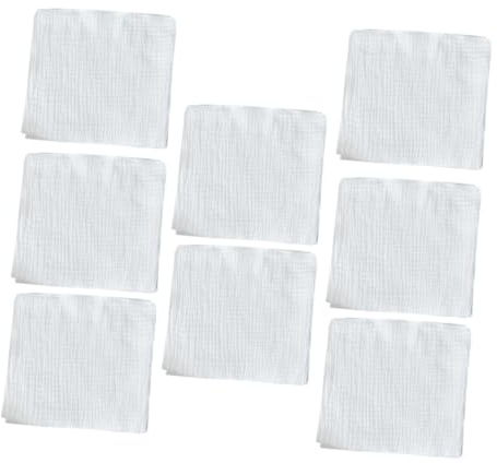 minkissy 8pcs Cotton Burp Cloths Soft Washcloths for Newborns and Breathable Reusable Muslin Diapers White Secure Fit for Everyday Comfort