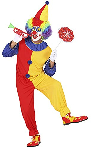 W WIDMANN MILANO Party Fashion - Costume de clown 2 pièces | Avec une combinaison et un chapeau dans le style Casper et bouffon pour le cirque, le carnaval et les soirées à thème