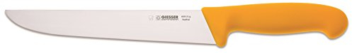 Giesser, coltello da macello giallo, lunghezza lama 21 cm, forma sottile, coltello professionale