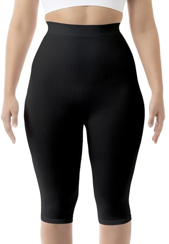 Farmacell 123 (Svart, S/M) Capri Leggings Dam Hög Midja, Anticellulit Massage, Made in Italy