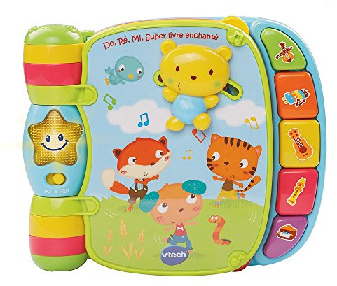 Vtech 166705 - Musical Toy, Interactive book for listening to famous notes Do, Re, Mi, 6 - 36 months, Blue [French Version]