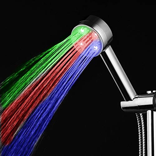 YLXD Pommeau de Douche LED Lumineux 7 Couleurs Changement Automatique Handheld Douchette Head Robinet de Détection Sûre Beau et Pratique Buse de Salle de Bain Décoration