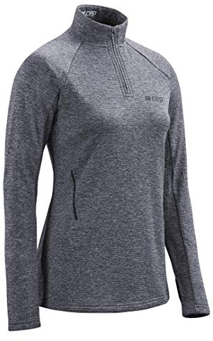 CEP – Winter Run Shirt für Damen | Langärmliges Winter Shirt für Deine Winterläufe in schwarz Melange | Größe M