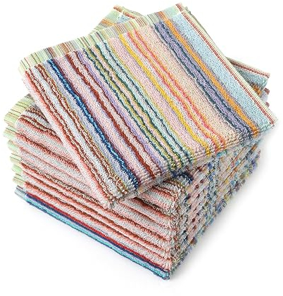 Oeleky Strofinacci da cucina per lavare i piatti, stracci ultra assorbenti, panni per la pulizia in cotone, confezione da 8, 30,5 x 30,5 cm (Mix-1, 30,5 x 30,5 cm)