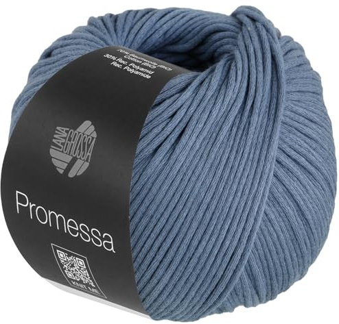 LANA GROSSA Promessa | Weich gefülltes Schlauchgarn aus Bio-Baumwolle und Polyamid | Handstrickgarn aus 70% Bio-Baumwolle & 30% Polyamid | 50g Wolle zum Stricken & Häkeln | 125m Garn FB20