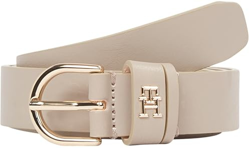 Tommy Hilfiger Damen Gürtel Essential Effortless 2,5 cm Ledergürtel, Beige (Sandalwood), 120 cm