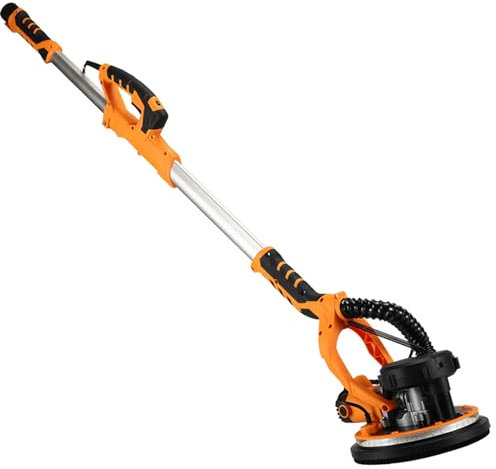 Drywall Sander with Vacuum, Electric Wall Sander, 6 Variable Speeds (900-1200 RPM), LED Lights, Extendable Handle, Includes 6 Sanding Discs, Ideal for Various Wall Types