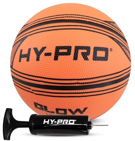 Hy-Pro LED Size 7 Basketball with Pump - Impact-Activated Lights & Auto Shut-Off with Superior Grip & Bounce for Indoor/Outdoor Play - Brilliant Night Games for All Ages