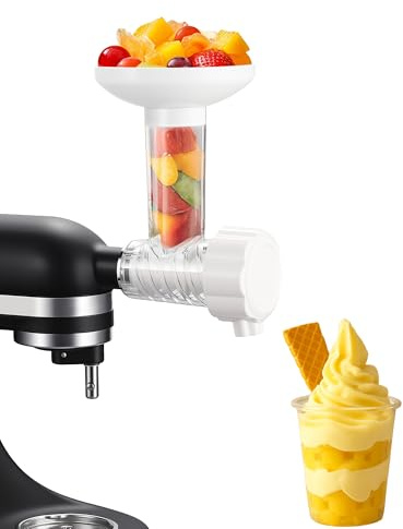 HOMGEN Ice Cream Maker Attachment for KitchenAid Stand Mixer - Frozen Yogurt and Sorbet Maker - Gelato Sorbet Maker - Healthy Frozen Fruit Ice Cream Maker - Soft Serve Dessert Machine,Dishwasher Safe
