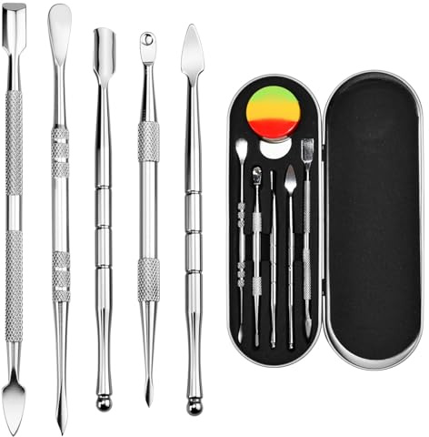 Zuxbolf Herramientas de Escultura,6PCS Herramientas para Modelar Cerámica de Doble Punta Inoxidable Kit de Herramientas para Tallado de Cera con Caja de Almacenamiento para Esculpir Tallar Cerámica