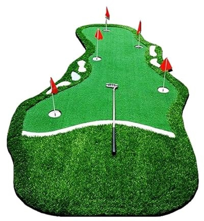 Tapete profesional de golf – Alfombrilla de entrenamiento antideslizante para interiores y exteriores con banderas, ideal para uso en casa, oficina y hotel, perfecta para práctica de golf y mejora de