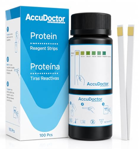 100x Strisce Test Urine per Proteine AccuDoctor – Striscia Reattiva Urina per Controllo Proteine e Funzione Renale, Stick Test Urinario Rapido, Monitoraggio Livelli di Proteine, Kit 100