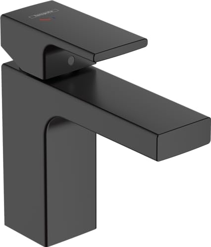 hansgrohe Vernis Shape Mitigeur de lavabo 100 CoolStart avec tirette et vidage synthétique, noir mat, 71594670