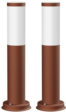 ledscom.de 2 pz. luce di percorso/bitta PORU per esterni, IP44, 39 cm, marrone, 1x E27 max. 40W
