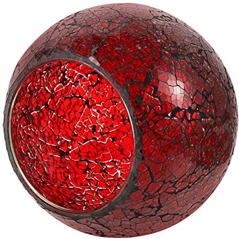 DOITOOL Pantalla de cristal manchado marroquí, lámpara colgante redonda para lámparas de noche, cubierta de retro, pantalla de repuesto para de pared, color rojo