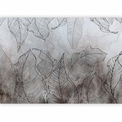 murando Carta da parati Esotico Foglie 400x280 cm Fotomurali in TNT Murale alla moda Decorazione da Muro XXL Poster Gigante Design Carta per pareti Natura Aspetto concreto Grigio b-A-10409-a-a