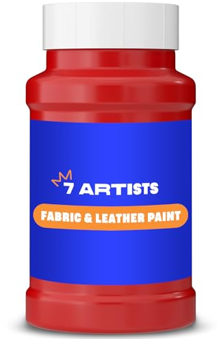 7 Artists Stoffmalfarbe, Lederfarbe 500 ml Rot | Stoffmalfarben Waschfest | Textilfarbe für Kleidung, Schuhe, Jeans, Taschen | Stofffarben Waschfest | Stofffarbe | Textilfarben Waschmaschinenfest