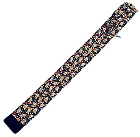 EKENDOCOM Cotton Shiba Inu Pattern Shinai Bag- for three shinais with shoulder strap - 100% cotton kendo shinai, Navy