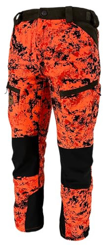 Full mundur Orange Camouflage Jagdhose, Wanderhose, Outdoorhose, Winddichte Hose, wasserdichte Regenhose, atmungsaktive Funktionshose für Herren