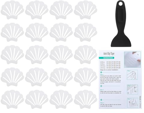 PATIKIL Halkfria klistermärken för badkar 9,54 x 6,76 cm, 20-pack skalsäkerhet duschgolv halkfria klistermärken med självhäftande dekaler skrapa för badkar dusch golv trappa, klar
