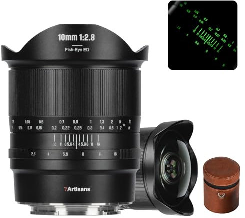 7Artisans 10mm F2.8 II für L-Mount Objetivo Ojo de pez Ultra Gran Angular de 185° Full Frame Compatible con Enfoque Manual L-Mount Leica SL2/Lumix S1 S1H S5 fp L S1 S1H S5