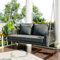 Gartenschaukel, Gartenmöbel-Set für den Außenbereich, 2 Sitze, mit Sitzkissen und Rückenkissen, abnehmbar und waschbar (Grau)