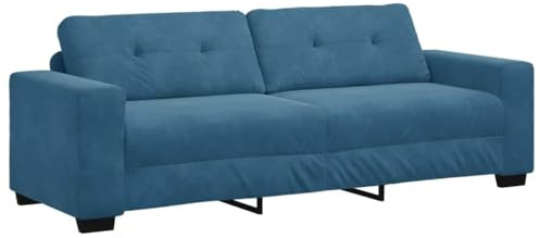 vidaXL Divano in Velluto Blu con Cuscino Blu Velluto, Divano Moderno in Velluto per Soggiorno, Seduta Durevole per 2, Design Contemporaneo, Mobili per Lounge Urbana