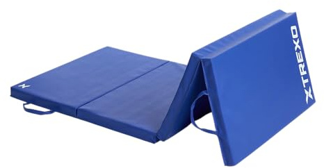 XTREXO Faltbare Gymnastikmatratze 195 x 80 x 5 cm - 4-teilig, tragbar, Öko-Lederbezug, Polyethylenschaum, rutschfest, langlebig - ideal für das Training zu Hause und auf Reisen