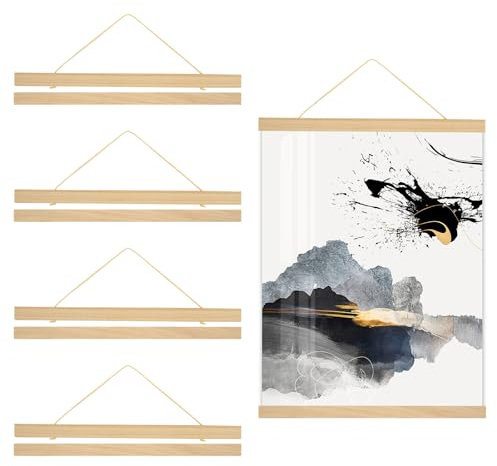 4 Pezzi A3 Cornici per Poster Magnetico Poster Immagini Telaio 31 cm Cornice Magnetica per Foto in Legno Cornici Magnetiche per Poster Appendiposter Magnetici per Poster Cornici Foto e Opere D'Arte