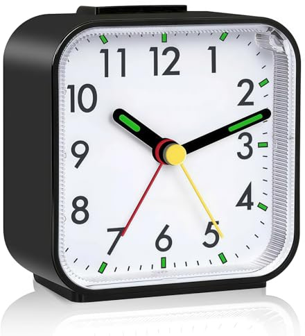 Oryzium Alarm Clock,Bedroom Bedside Silent Alarm Clocks,Non Ticking