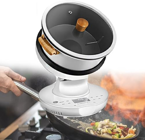 Automatisk omrörningsmaskin, 8 L multifunktionell non-stick gryta, 360° rotation för matlagning, stuvning och kokning
