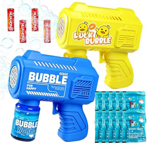 Bubble Guns Kit, Portable Bubble Making Toys, Automatic Bubble Maker Blower Machine, Boys Girls Birthday Party Bubble Makers, Summer Outdoor Garden Party Games Toy