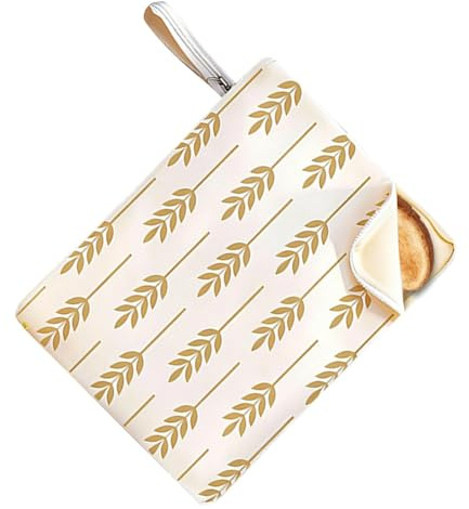 Borsa per pane riutilizzabile, biologica, in cera d'api con ampia apertura a cerniera, sacchetti ecologici per la conservazione del pane, Multicolore, B, Unisex