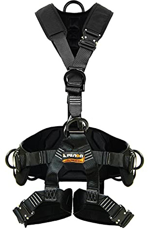 Fusion Climb Tac-Rescue, Construction Harness - Full body harness with Flat Foam Padding, 6 D-Ring Points, and Quick-Release Steel Buckle Safety harness OSHA & ANSI Compliant