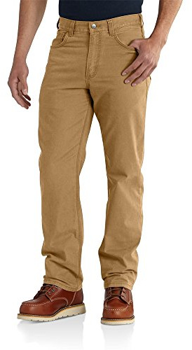 Carhartt Men's Relaxed Straight Rigby Pant, Hickory, W36 x L32