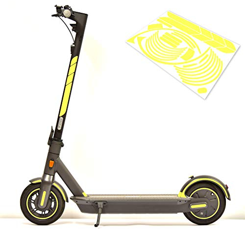 Aufkleber-Set (30-teilig) Sticker-Set auf 35x24cm Bogen geeignet für Segway Ninebot Max G30 E-Scooter - ACHTUNG nur für G30! (Neon-Gelb)