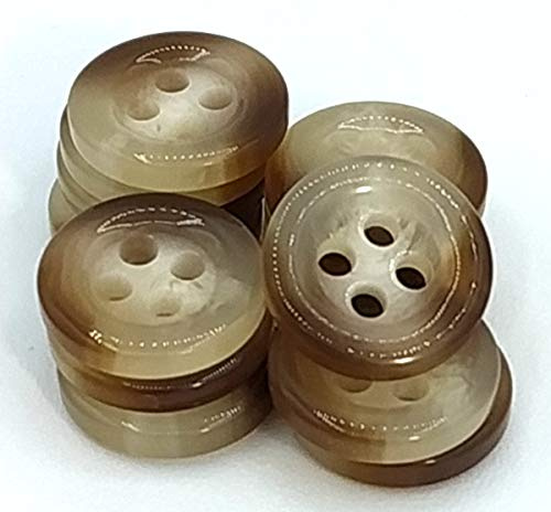 BOTIBOTON - Pack de 50 Boutons de couleur Ecru, Marron et Gris – Boutons de mercerie gros pour coudre, manteau, bouton pour femme - Accesorie couture - Fabriqué/Expédié depuis l'Espagne, ecru 12 mm