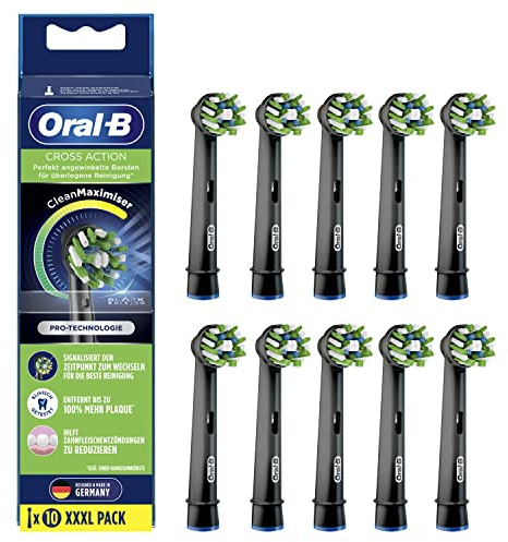 Oral-B Aufsteckbürsten CrossAction Schwarz CleanMaximizer 10er
