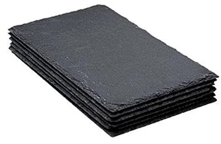 Secret de Gourmet - Lot de 6 Assiettes Plates Ardoise II 30cm Gris