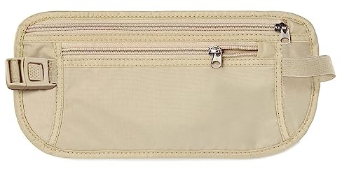 YuanYouTong Secure Travel Money Belt, Anti-Theft Passport Holder Wallet, Hidden Under Clothes Belt Wallet, Security Travel Pouch, Waterproof Waist Bumbag for Money, Cards and Keys