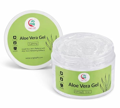 Aloe Vera Gel 355 ml / 12 fl oz | Natural Goodness for Face, Skin, Scalp, Hair & Sunburn Relief | Unscented by Yogi’s Gift®