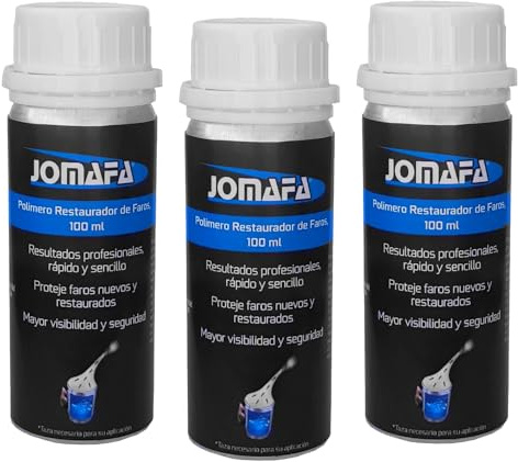 JOMAFA Pack POLIMERO LIQUIDO para Restaurar Faros, Botella DE 100ML (Pack de 3 Botes 300 ml o Pack 6 Botes 600 ml) (11130x3, Pack 3 POLIMERO LIQUIDO para Restaurar Faros, Botella DE 100ML (300ML), 3)