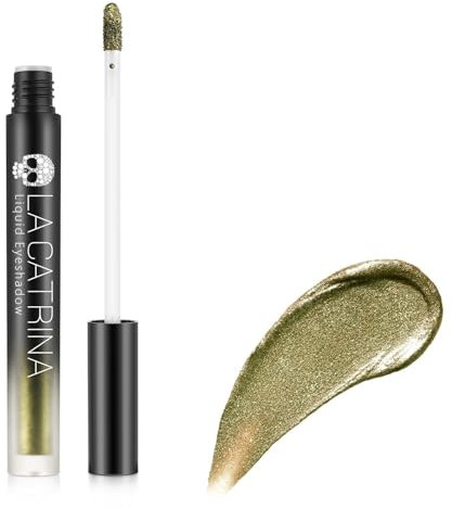 DE'LANCI Ombretto con glitter verde, verde oliva, metallico, per occhi marroni con finitura in metallo scintillante, adatto per la linea degli occhi, altamente pigmentato, ad asciugatura rapida,