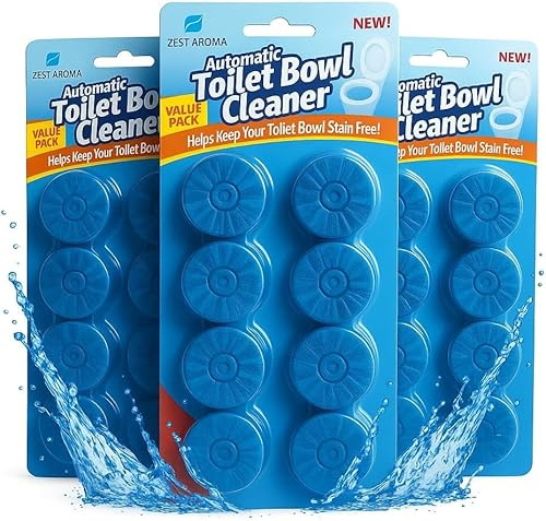 Zest Aroma 24pk Toilet Cistern Blocks, Blue Ocean Scent Freshener Tablets, Each Lasts 14 Days, Powerful Rim and Bowl Cleaning, Long-Lasting Fragrance, Prevents Limescale, and Effectively Fights Odours